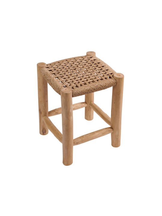 Stool For Living Room Wooden Noor Natural 35x35x47cm