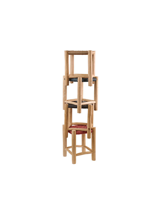 Hocker Für das Wohnzimmer Hölzernes Noor Red 35x35x47cm
