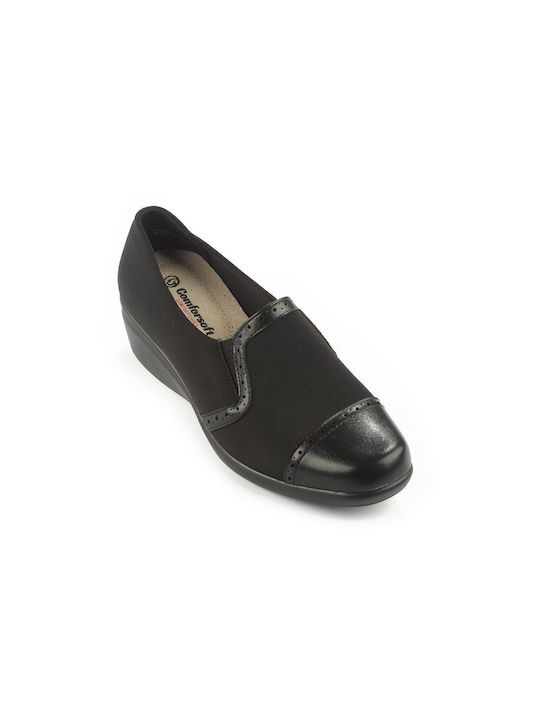 Fshoes Women's Synthetic Leather Slip-Ons Black