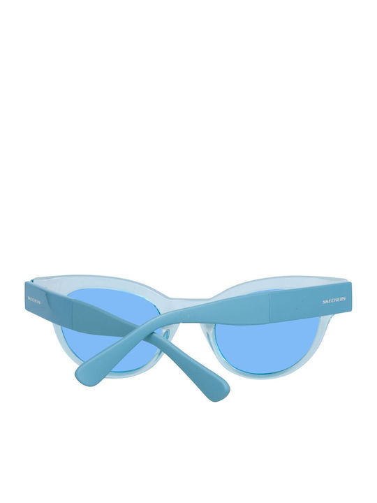 Skechers Women's Sunglasses with Blue Plastic Frame and Light Blue Lens SE6100 90V