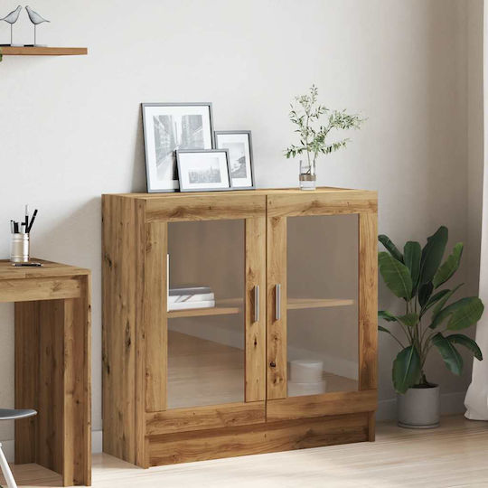 Βιτρίνα Σαλονιού από Μοριοσανίδα Καφέ 82.5x30.5x80cm