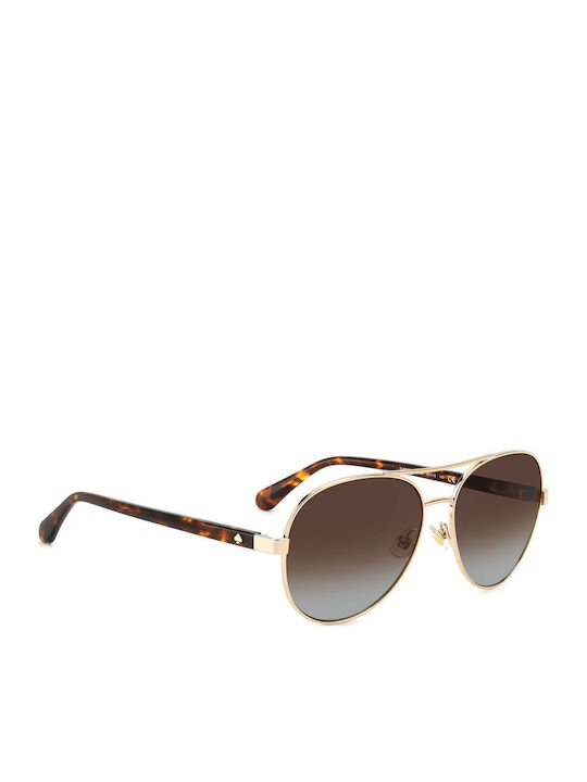 Kate Spade Unisex Γυαλιά Ηλίου με Χρυσό Μεταλλικό Σκελετό και Καφέ Ντεγκραντέ Φακό AVERIES06JF8L