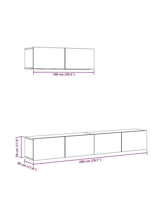 Living Room TV Unit Coffee L100xW30xH30cm