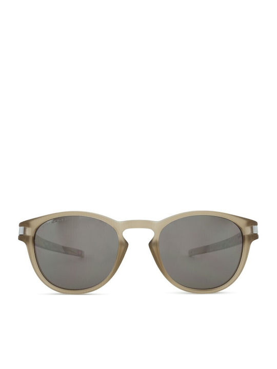 Oakley Latch Men's Sunglasses with Beige Plastic Frame and Gray Lens