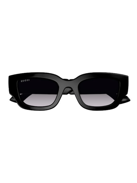 Gucci Women's Sunglasses with Black Plastic Frame and Gray Gradient Lens