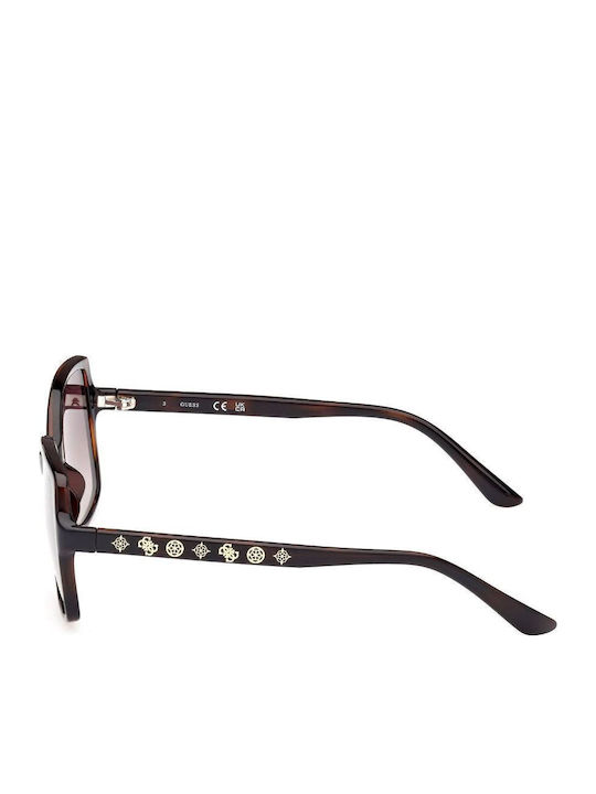 Guess Women Sunglasses with Black Tartaruga Horn-Rimmed Frame and Brown Gradient Lens GU00100 52F