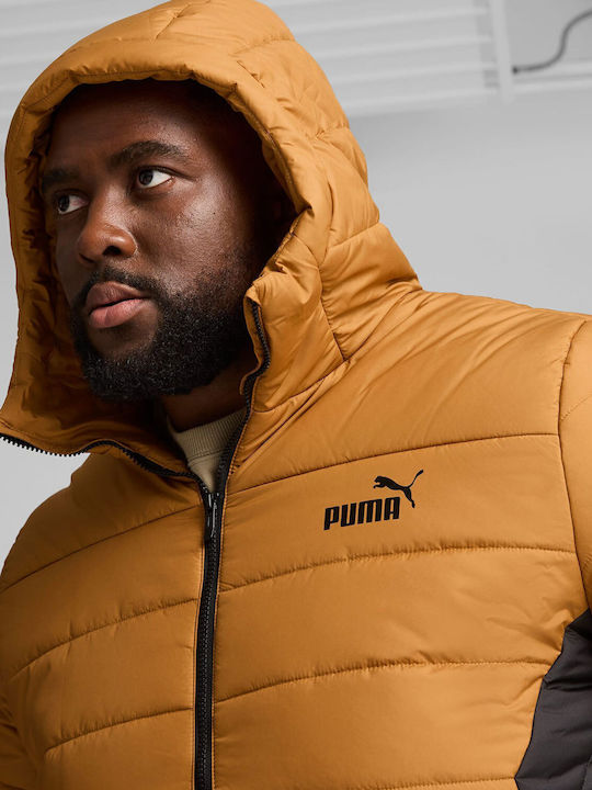Essentials Μπουφάν Puffer Αδιάβροχο και Αντιανεμικό Πορτοκαλί