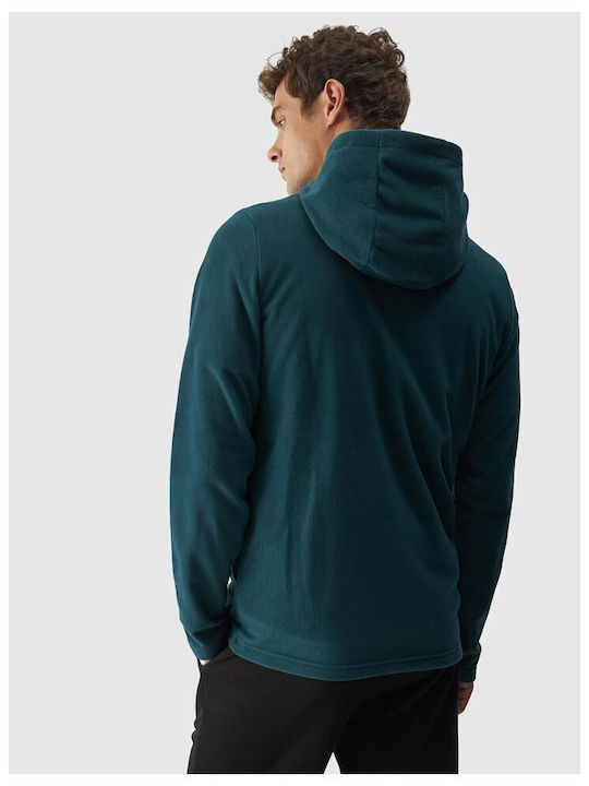 4F Sweatshirt Fleece with Hood Turquoise