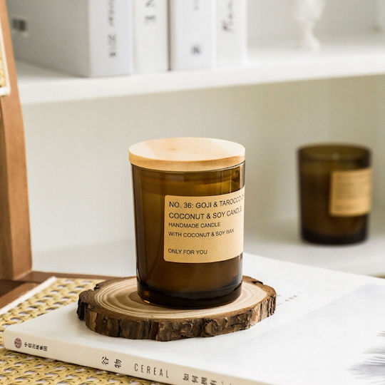 Aromatic Soy Candle in Jar with Coconut Scent