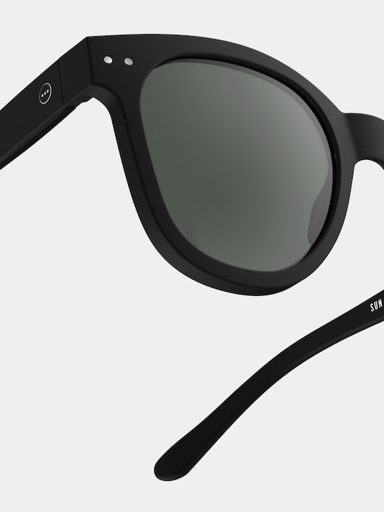 Izipizi Sun N Unisex Γυαλιά Ηλίου με Μαύρο Κοκκάλινο Σκελετό και Μαύρο Φακό