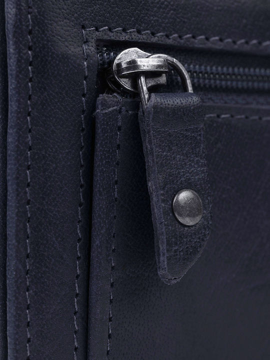 Leather Women's Wallet Classic Navy Blue