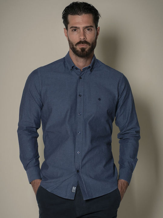 Dors Long-sleeved Cotton Shirt Blue