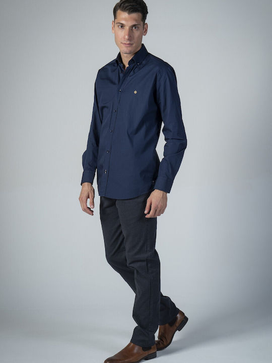 Dors Long-sleeved Cotton Shirt Blue