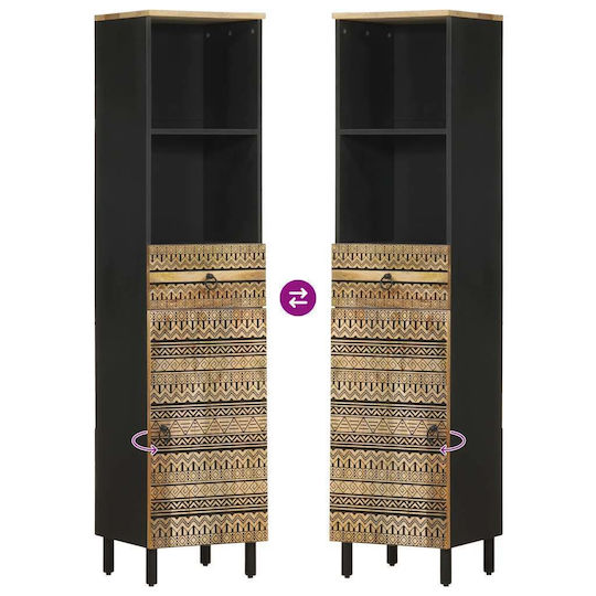 vidaXL Badezimmersäule Boden H38xB33.5xH160cm Schwarz