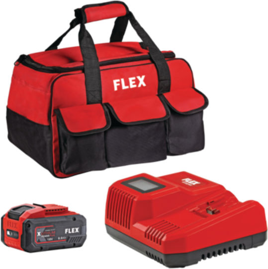Flex 10478 Τροχός 125mm Μπαταρίας με Ρύθμιση Στροφών 1x8Ah