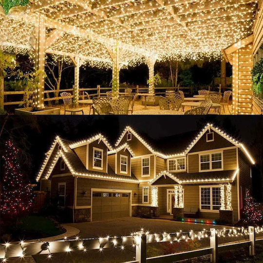 500 Λαμπάκια LED 100μ. Θερμό Λευκό Ηλιακά σε Σειρά