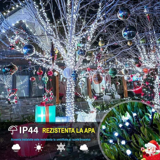 500 Λαμπάκια LED 100μ. Λευκά Ηλιακά σε Σειρά
