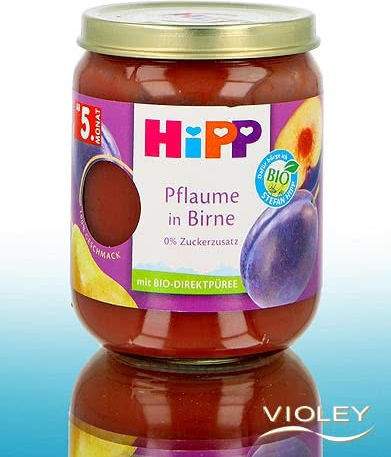 Hipp Fruit puree Apple with Strawberry & Raspebrry with Flavor Apple Strawberry & Blackberry No Added Sugar 190gr for 5+ Months