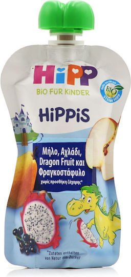 Hipp Fruit-Vegetable Puree Hippis with Flavor Apple-Pear-Dragon Fruit-Currant No Added Sugar 100gr for 12+ Months