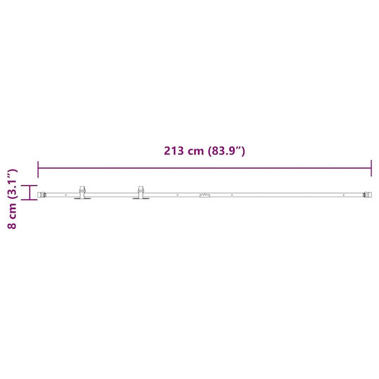 Vidaxl Κιτ Συρόμενης Πόρτας Γραφείου 213 Cm Ανθρακούχο Χάλυβα