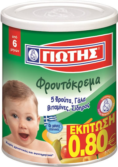 Γιώτης Φρουτόκρεμα με Γεύση Μπανάνα, Μήλο, Αχλάδι, Πορτοκάλι & Βερίκοκο 300gr για 6+ Μηνών