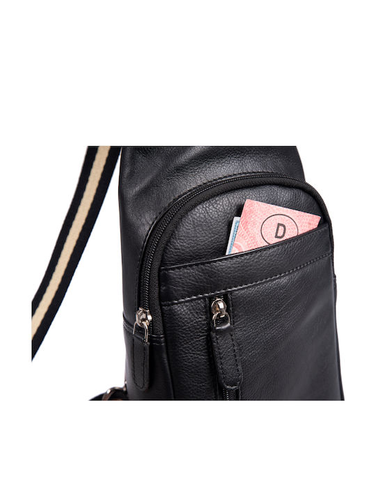 Leather Men's Bag Sling Black