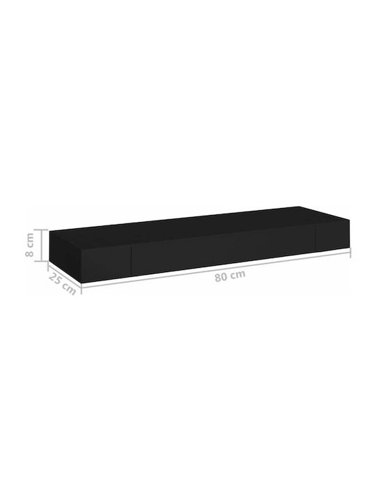 Рафт Стенен Черен 80x25x8см.