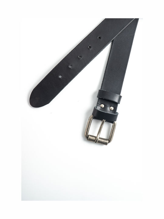 Breit Herren Gürtel Leder Schwarz