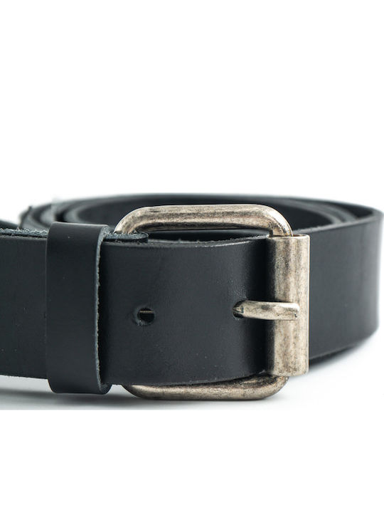 Breit Herren Gürtel Leder Schwarz