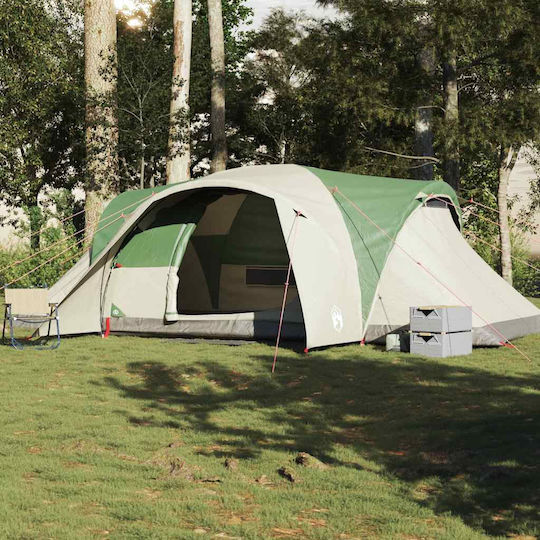 vidaXL Camping Tent Green for 6 People 494x370x190cm