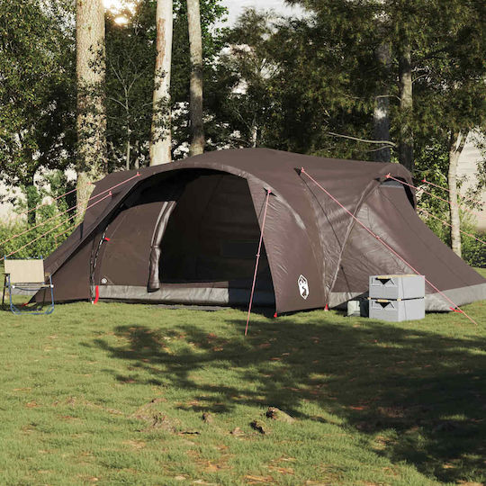 vidaXL Camping Tent Brown for 6 People 494x370x190cm