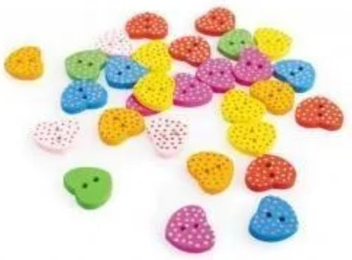 Craft with Fun Material für Schmuck in Form Herz Bunte Herzen 1,5 cm