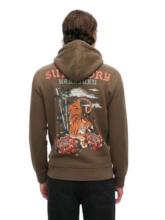 Superdry 'ovin Φούτερ Πράσινο με Κουκούλα