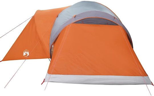 vidaXL Camping Tent Tunnel Gray 3 Seasons for 6 People 494x370x190cm Grey/Orange