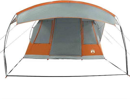 vidaXL Σκηνή Camping Τούνελ Γκρι για 5 Άτομα 595x330x203εκ. Γκρι/Πορτοκαλί