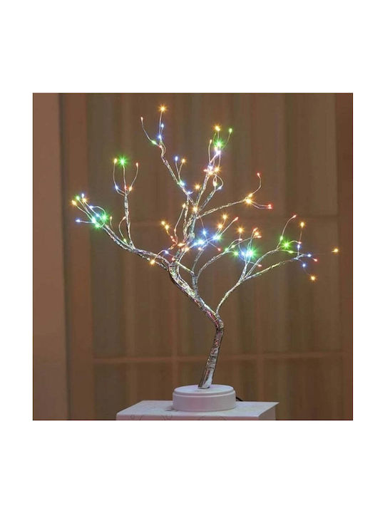 Lustră decorativă cu LED-uri, lampă de masă, copac cu 108 LED-uri, înălțime 50 cm, lumină alb cald multicoloră