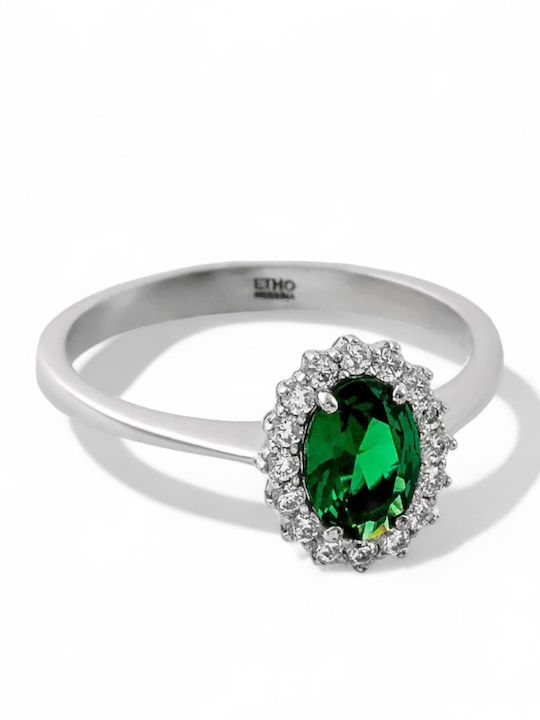 Etho Messina Ring with Diamond made of White gold 14K
