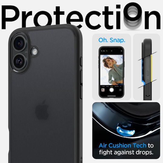 Spigen Ultra Hybrid Back Cover Plastic 2mm Frost Black (iPhone 16)