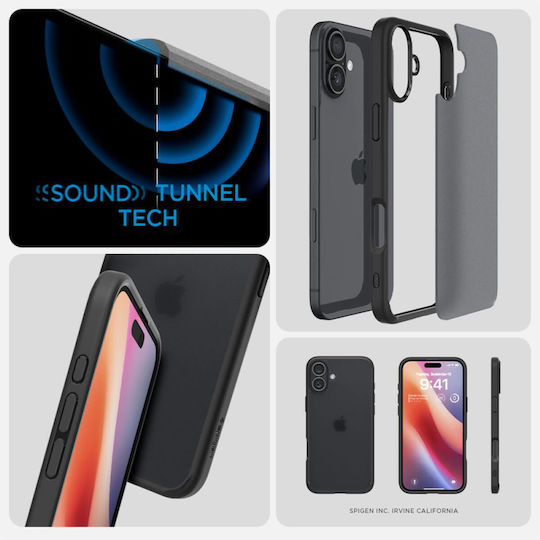 Spigen Ultra Hybrid Back Cover Plastic 2mm Frost Black (iPhone 16)