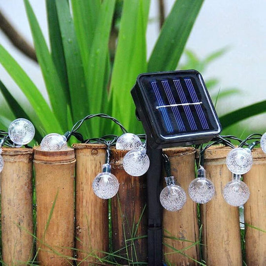 Ghirlandă Solară 20 LED RGB IP44 4.85m Cablu Negru