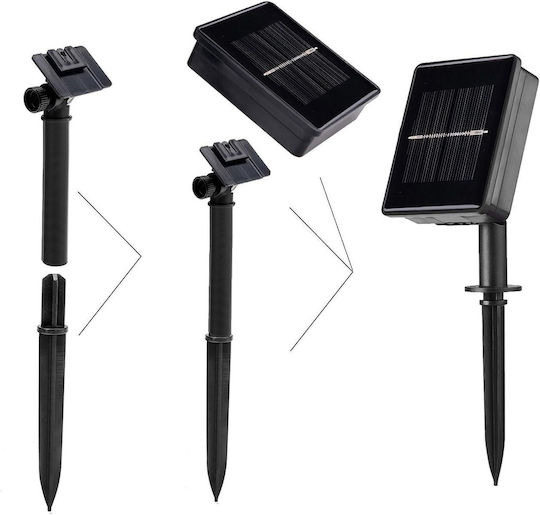 Ghirlandă Solară 20 LED RGB IP44 4.85m Cablu Negru