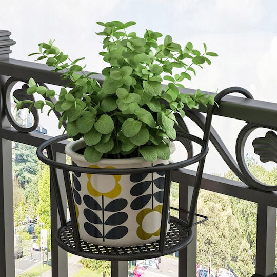 Donica Balcony Planter Hanging Metal Frame Black 22cm