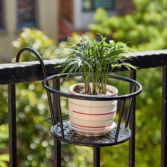 Donica Balcony Planter Hanging Metal Frame Black 22cm