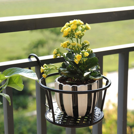 Donica Balcony Planter Hanging Metal Frame Black 22cm