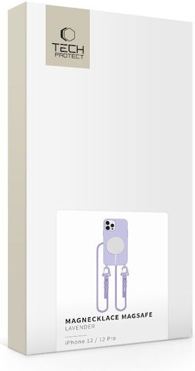 Tech-Protect Magnecklace Back Cover Σιλικόνης Λιλά (iPhone 12 / 12 Pro)