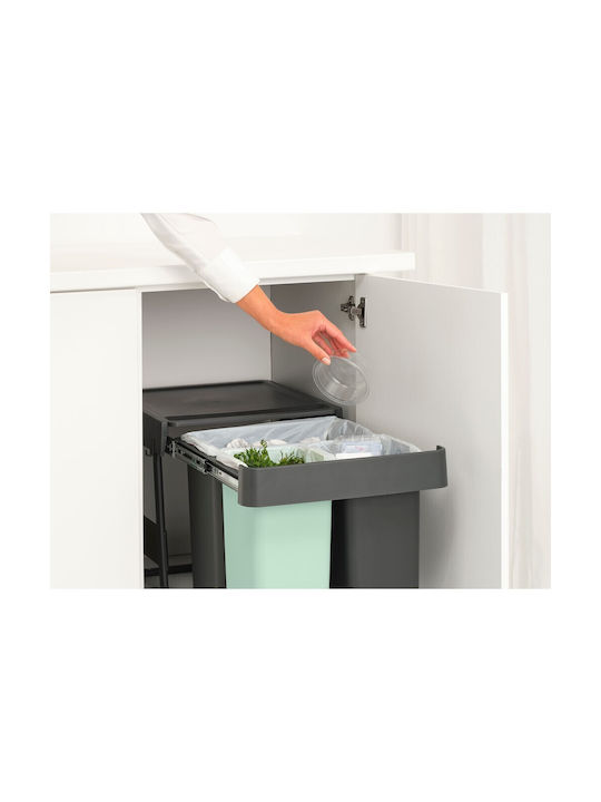 Brabantia Brabantia Mülleimer Sort & Go Kunststoff Dunkelgrau & Jadegrün 40,4x39,6x48,1cm