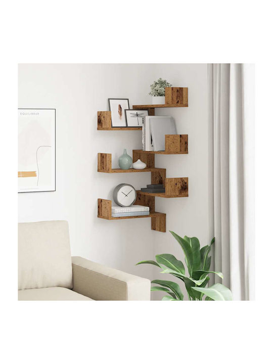 Corner Shelves Wall Old Wood 2pcs 40x40x49.5cm