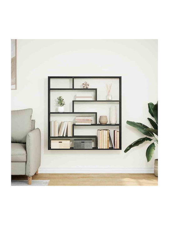 Shelf Wall Black Velvet-Black Metal 100x18x100cm