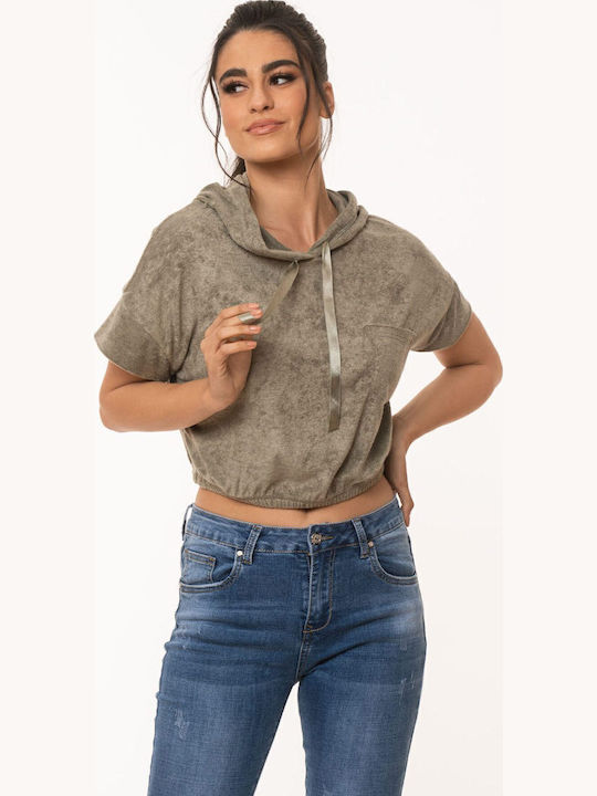Γυναικείο Crop Top Χακί