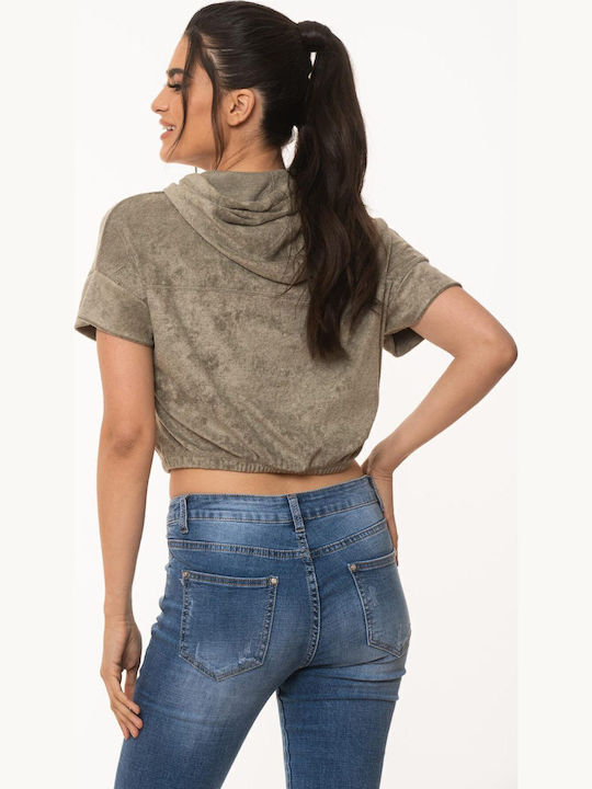 Γυναικείο Crop Top Χακί